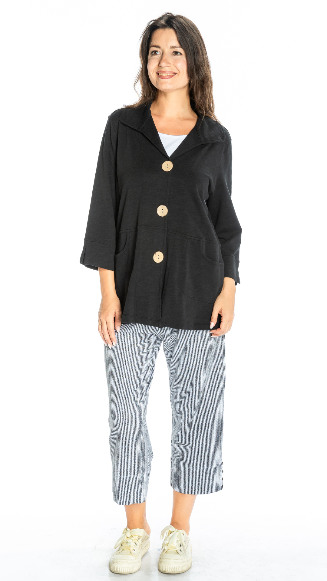 Wooden Button Cotton Jacket. Style WP770