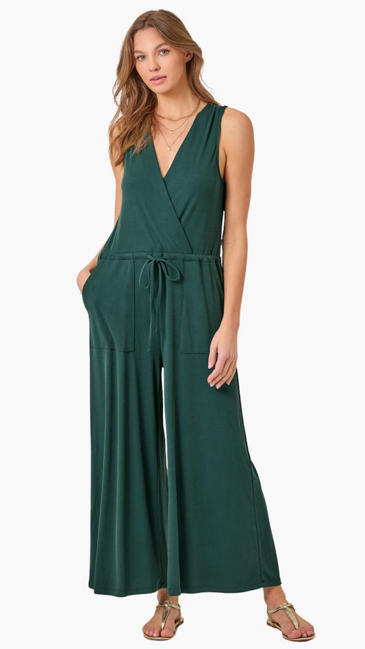 Tie Front Wide Leg Jumpsuit. Style MYS60549-SP25B