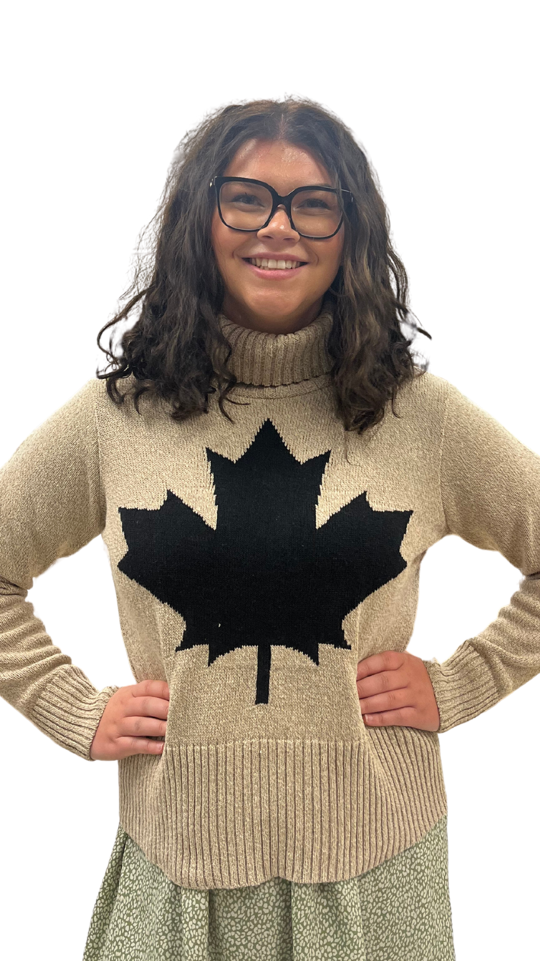 Maple Leaf Turtle Neck Sweater. Style PH87321