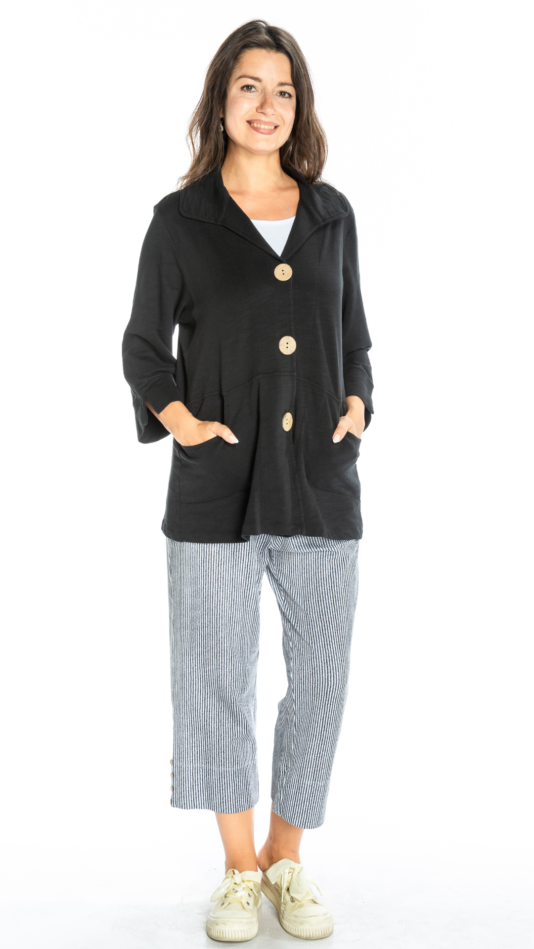 Wooden Button Cotton Jacket. Style WP770