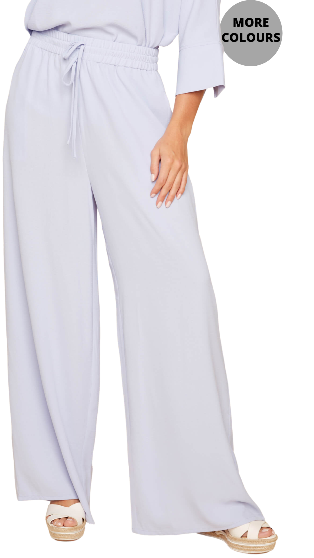 Pull On Crinkled Wide Leg Pant. Style RENR11008-363
