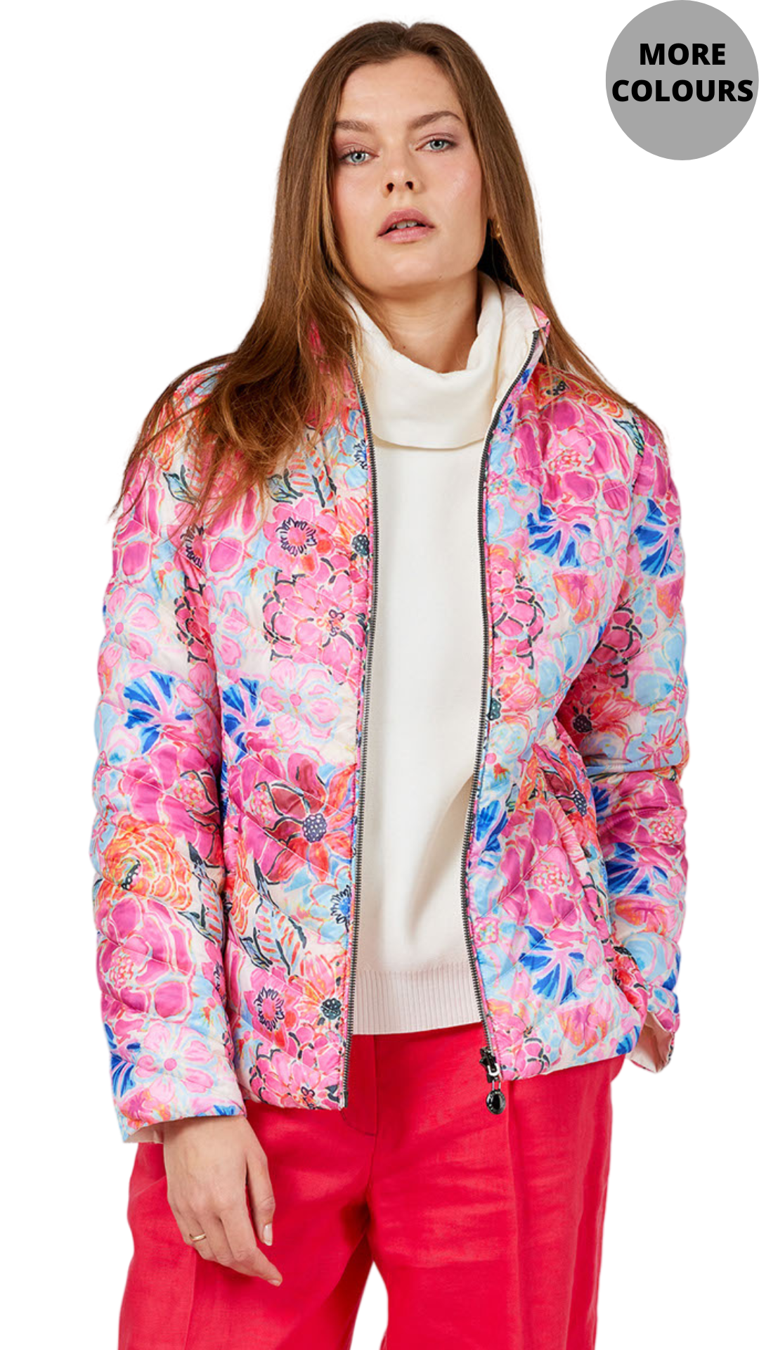 Reversible Patterned/Solid Lightweight Puffer Jacket. Style FR226