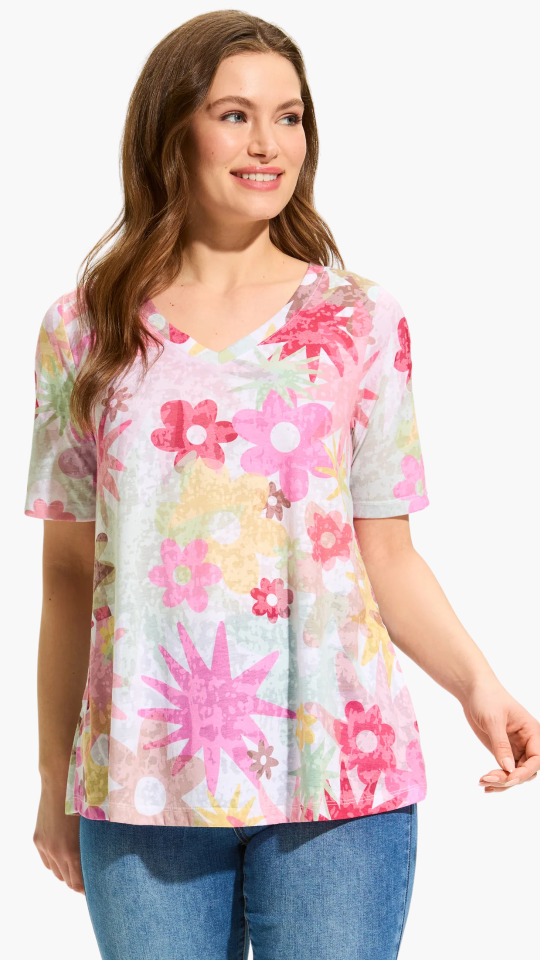 Starburst A-Line Short Sleeve Top. Style FD3686844