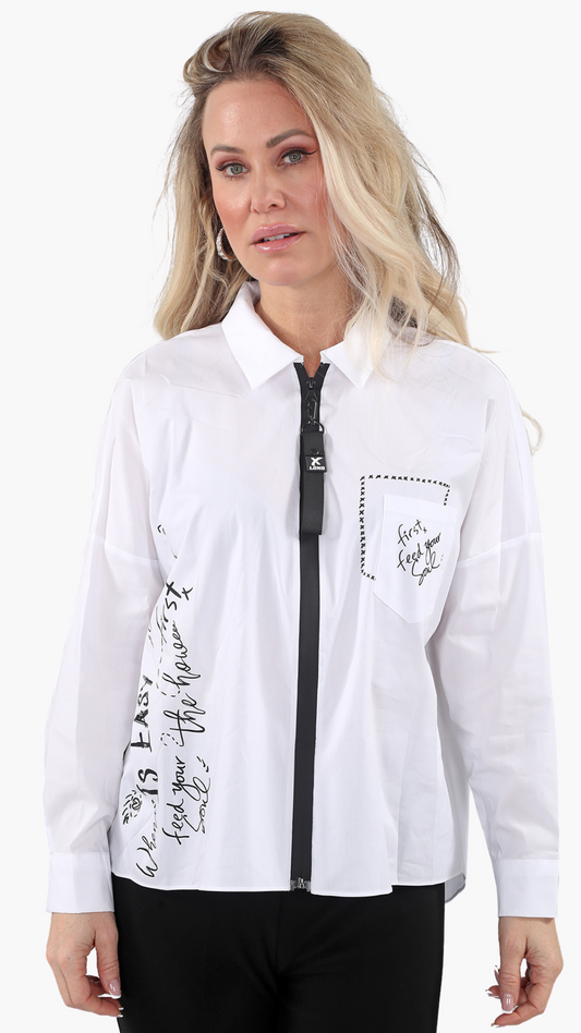 Zip Front "Feed Your Soul" Top. Style MT24F1772
