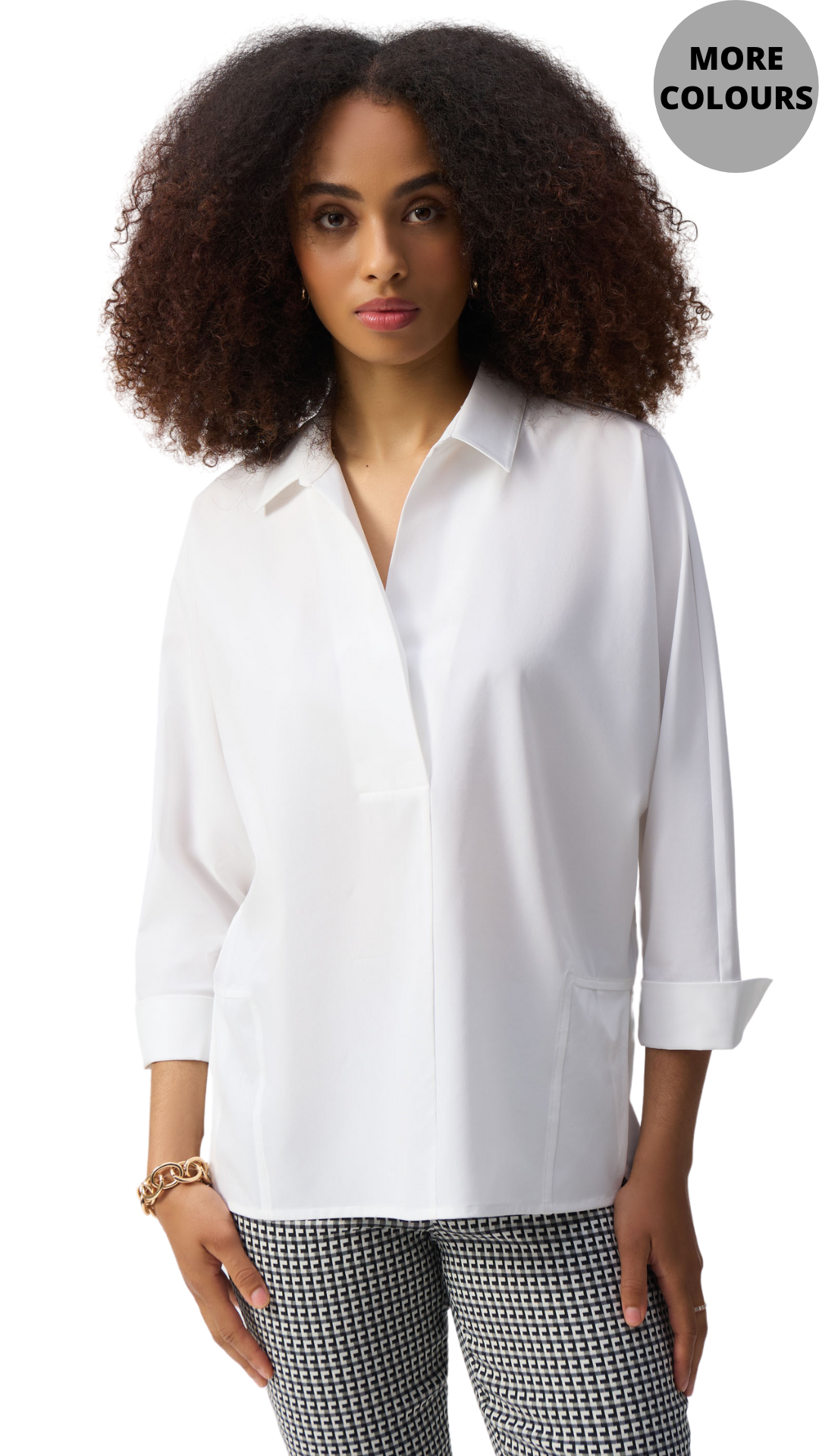 Poplin Boxy Collared Top. Style JR251948