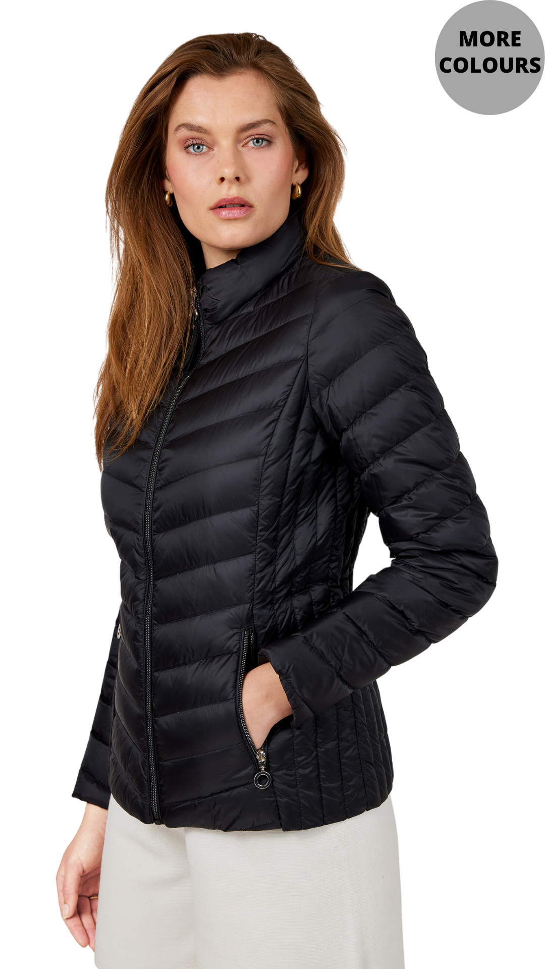 Lightweight Puffer Zip Pocket Spring Jacket. Style FR528
