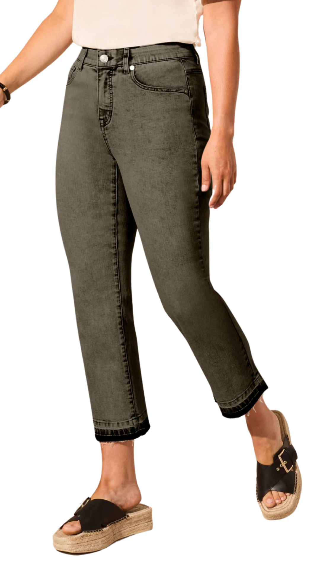 Sophia Curvey Micro Flare Cropped Jean. Style TR7735O-2020W