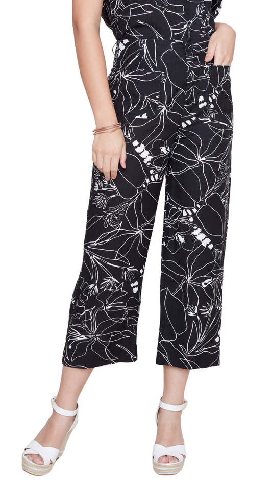 Floral Print Cropped Bottoms. Style REN10045-2151P