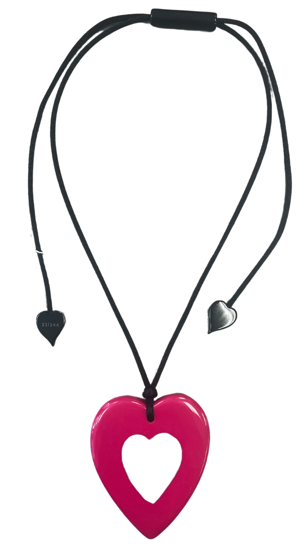 Colourful Collection - Pink & Clear Heart Necklace. Style 3400205PINKQ00