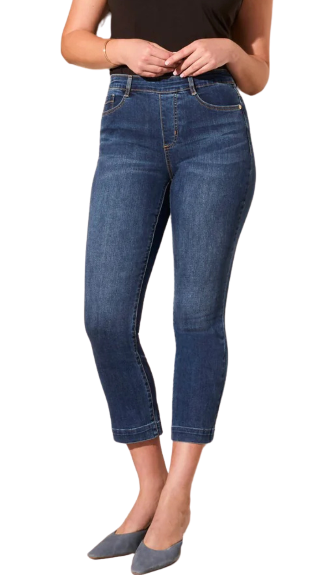 Audrey Pull On Straight Crop Jean. Style TR5721O-2020