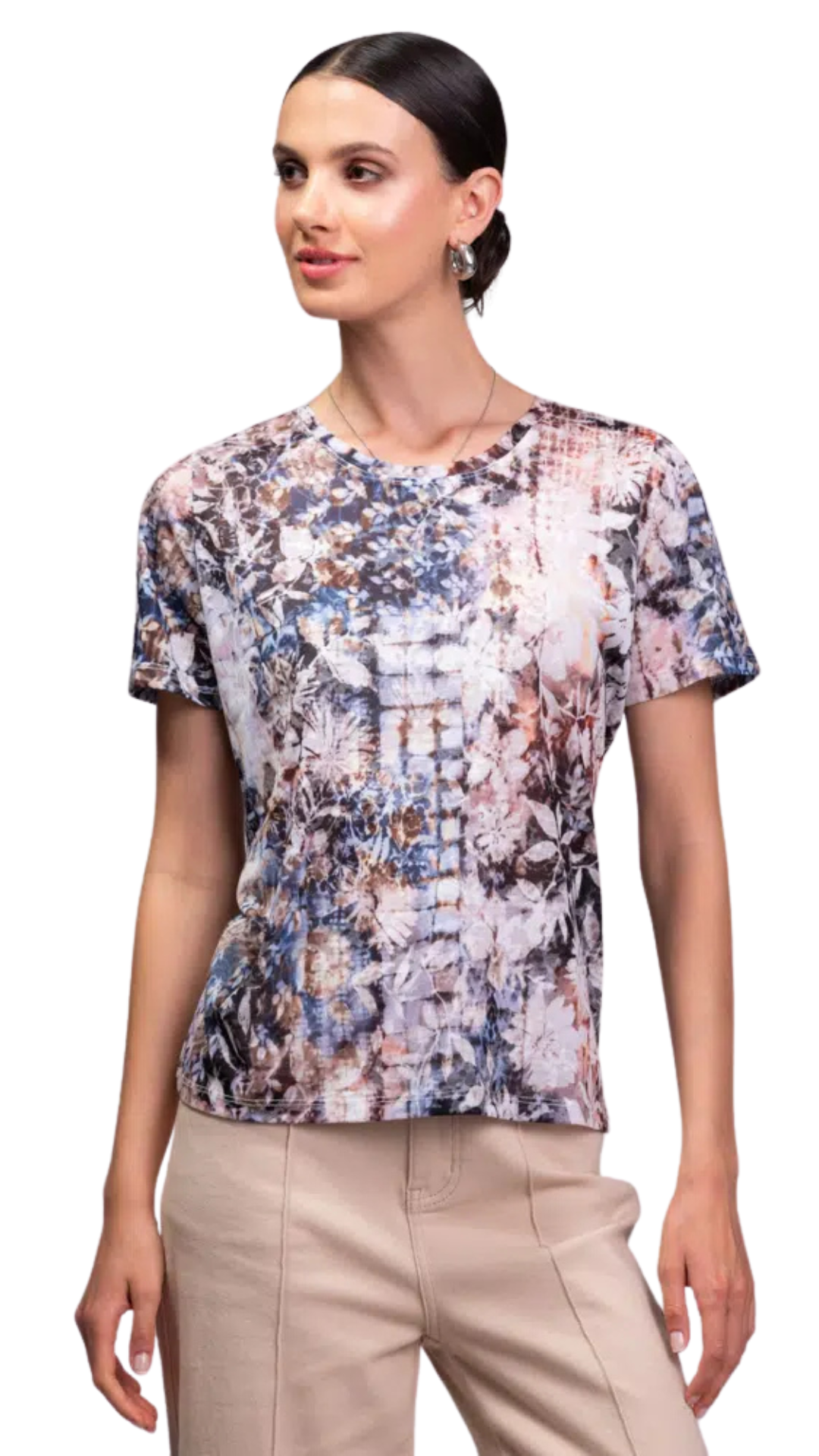 Lightweight Floral Print T-Shirt. Style ALSA45065