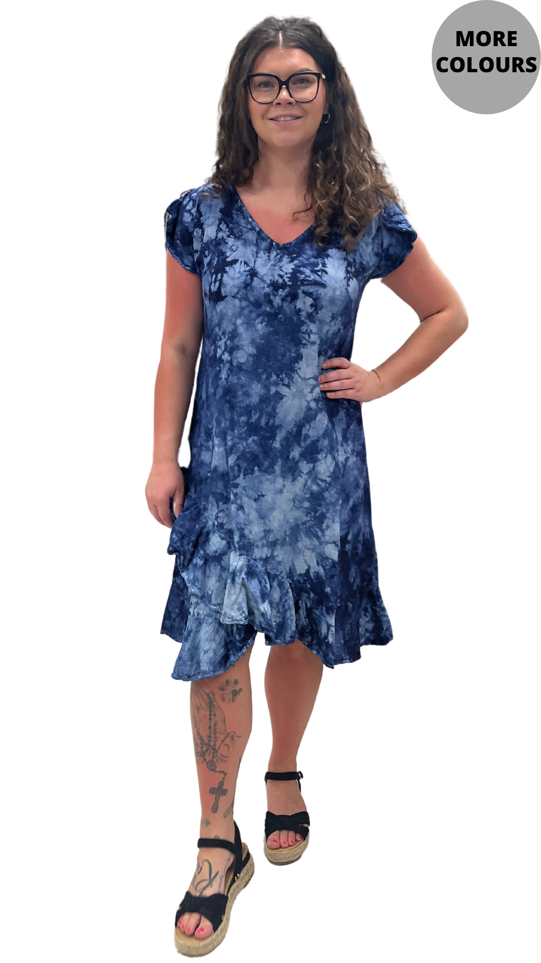 Tantalo Flutter Sleeve Dress. Style DUN5013