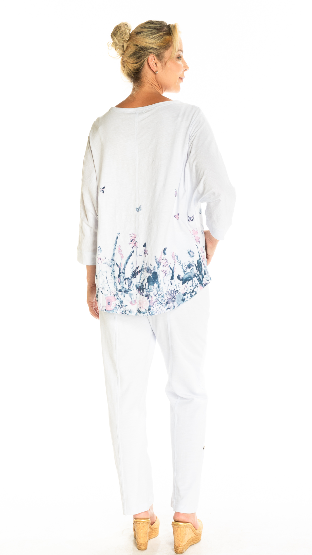 Seam Details Floral Print Hemline Top. Style WP1507