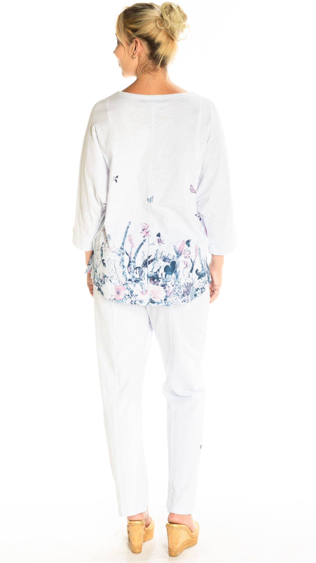 Seam Details Floral Print Hemline Top. Style WP1507