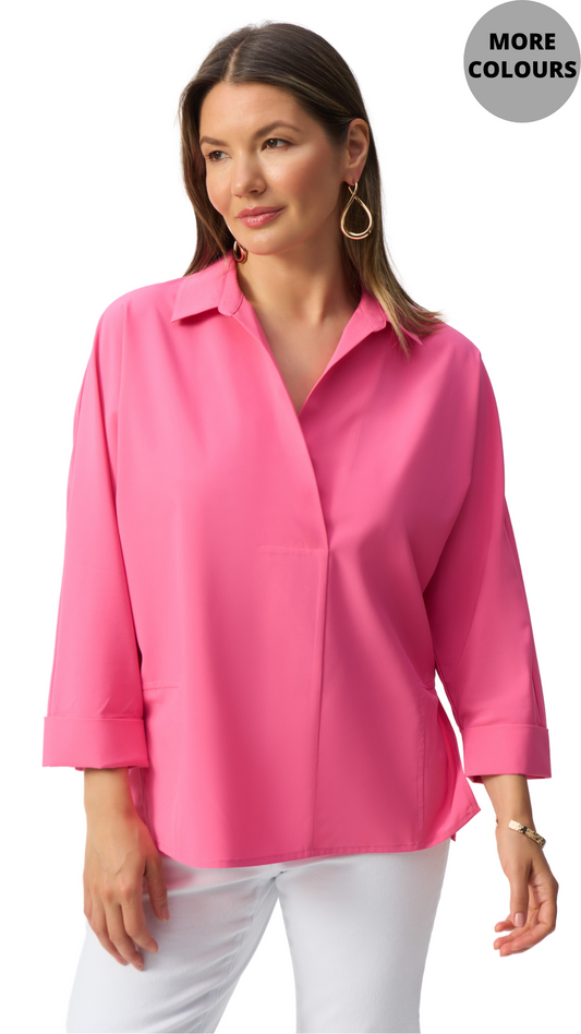 Poplin Boxy Collared Top. Style JR251948