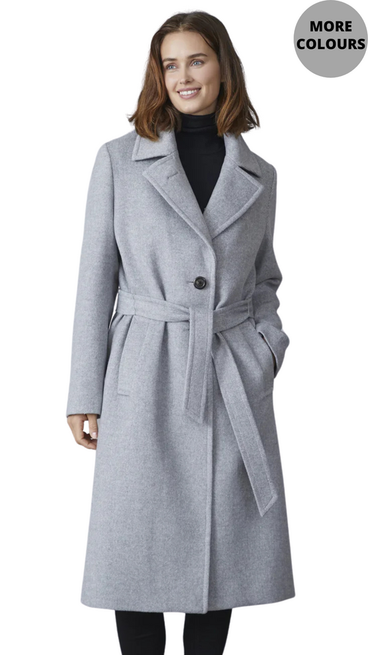 Kylie Notched Collar Wool Blend Coat. Style JUN1615