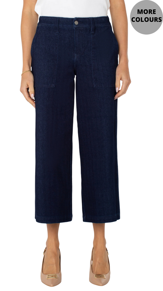 Wide Leg Denim Cargo Cropped Jean. Style LVLM7A61FK2