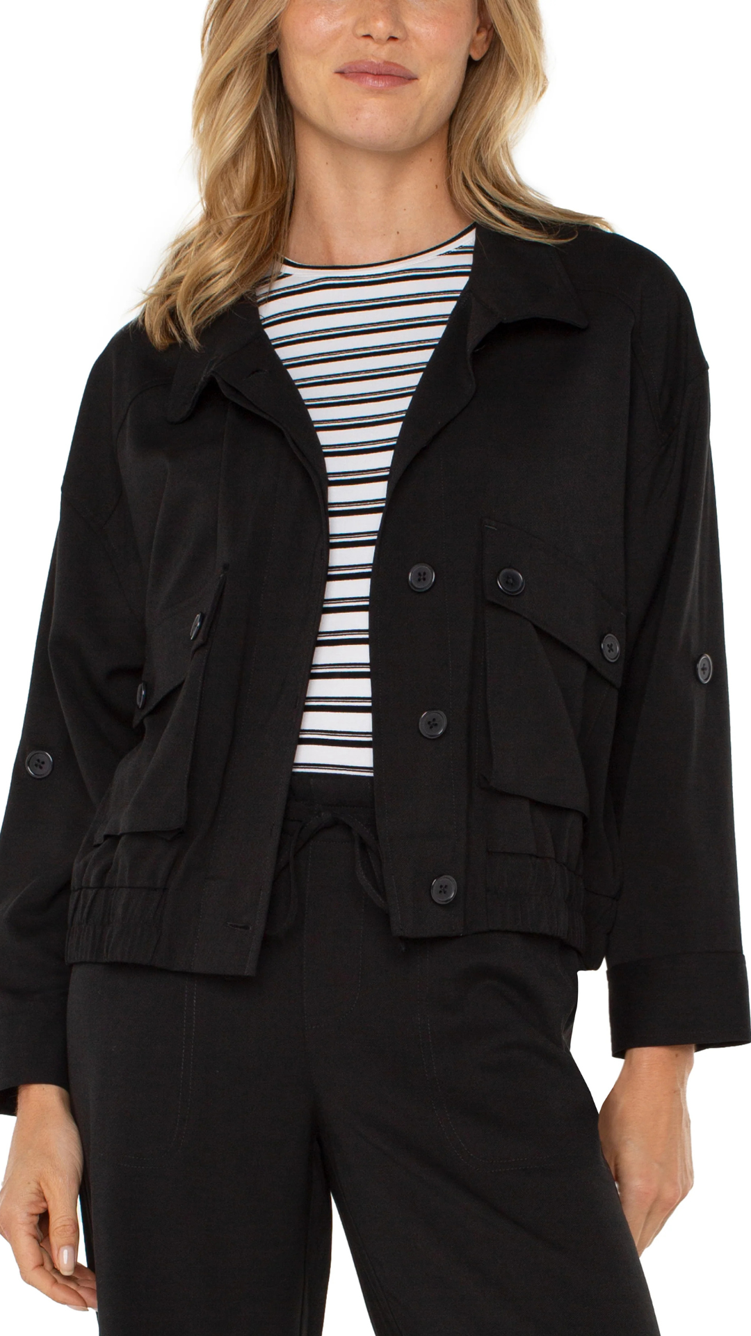 Utility Jacket with Cinched Hem. Style LVLM1154TS39