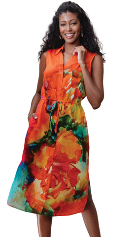 Watercolour Tie Waist Dress. Style ALSA43001