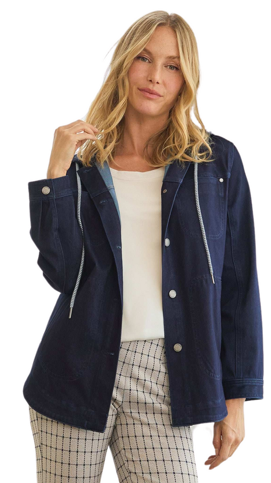 Soft Denim Hooded Jacket. Style LVLM1B40FK2