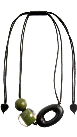 Elementz Collection Green Bead Necklace. Style 4400101GREEQ03