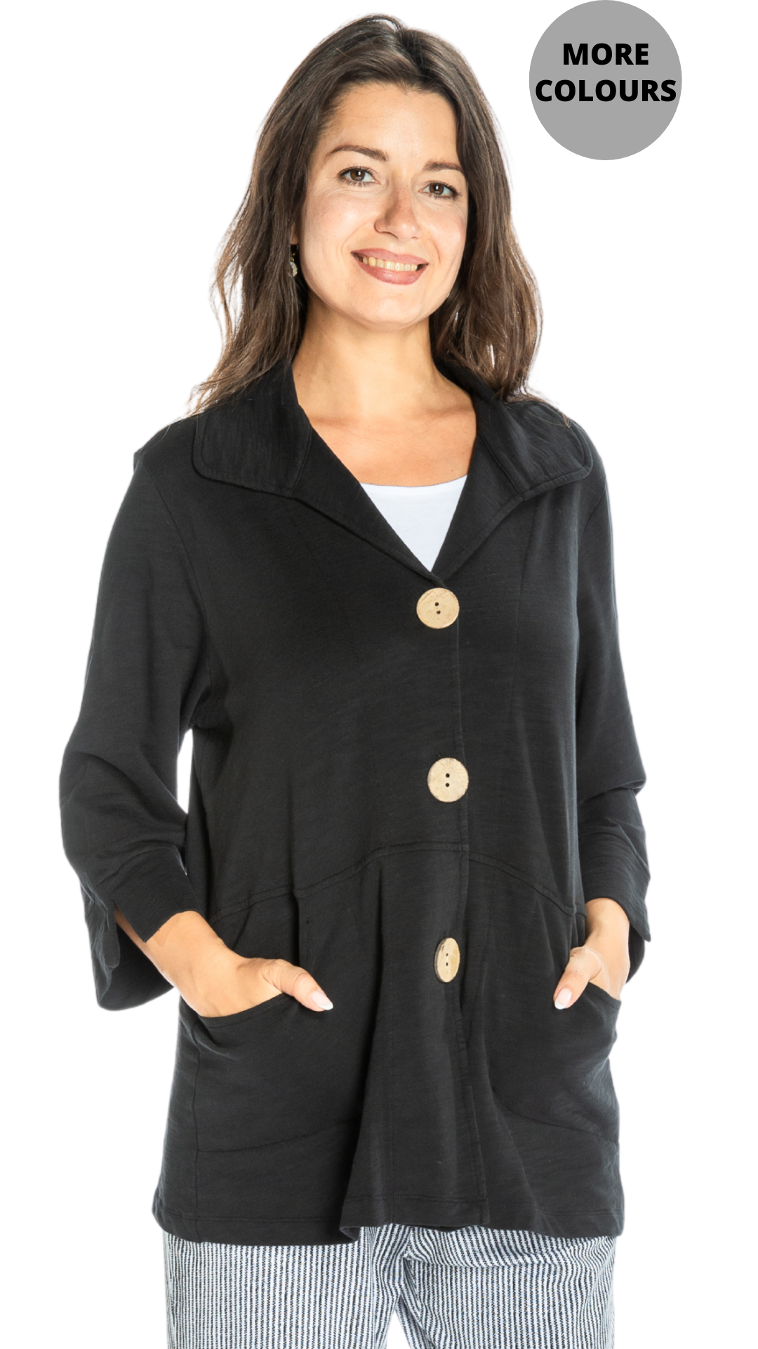 Wooden Button Cotton Jacket. Style WP770