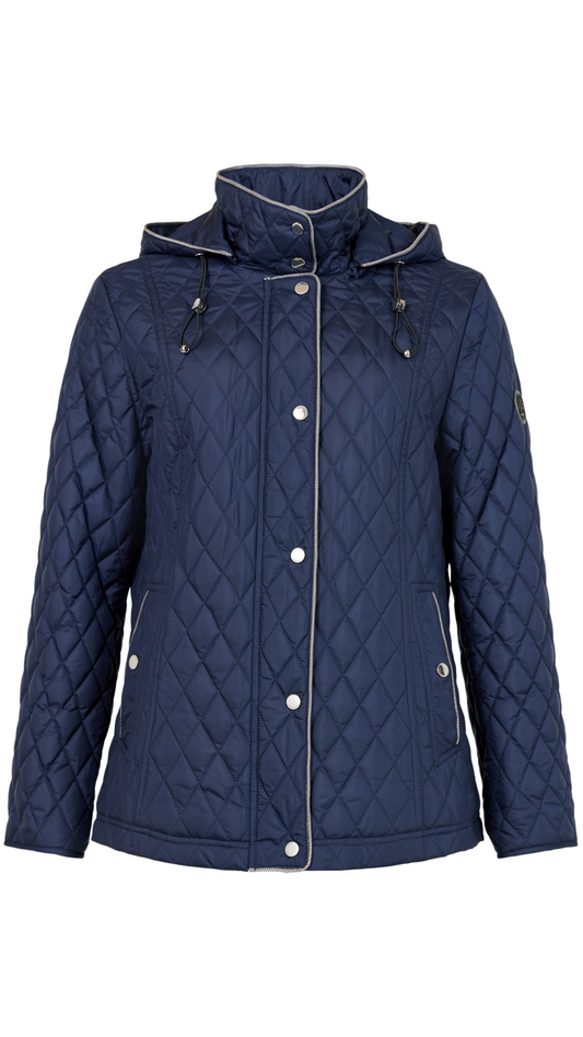 Diamond Quilted Detachable Hood Spring Jacket. Style FR831