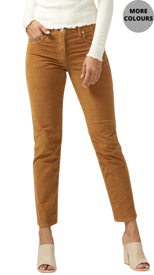 Cassie Mid Rise Slim Straight Corduroy Pant. Style JAGJ2940VSC624