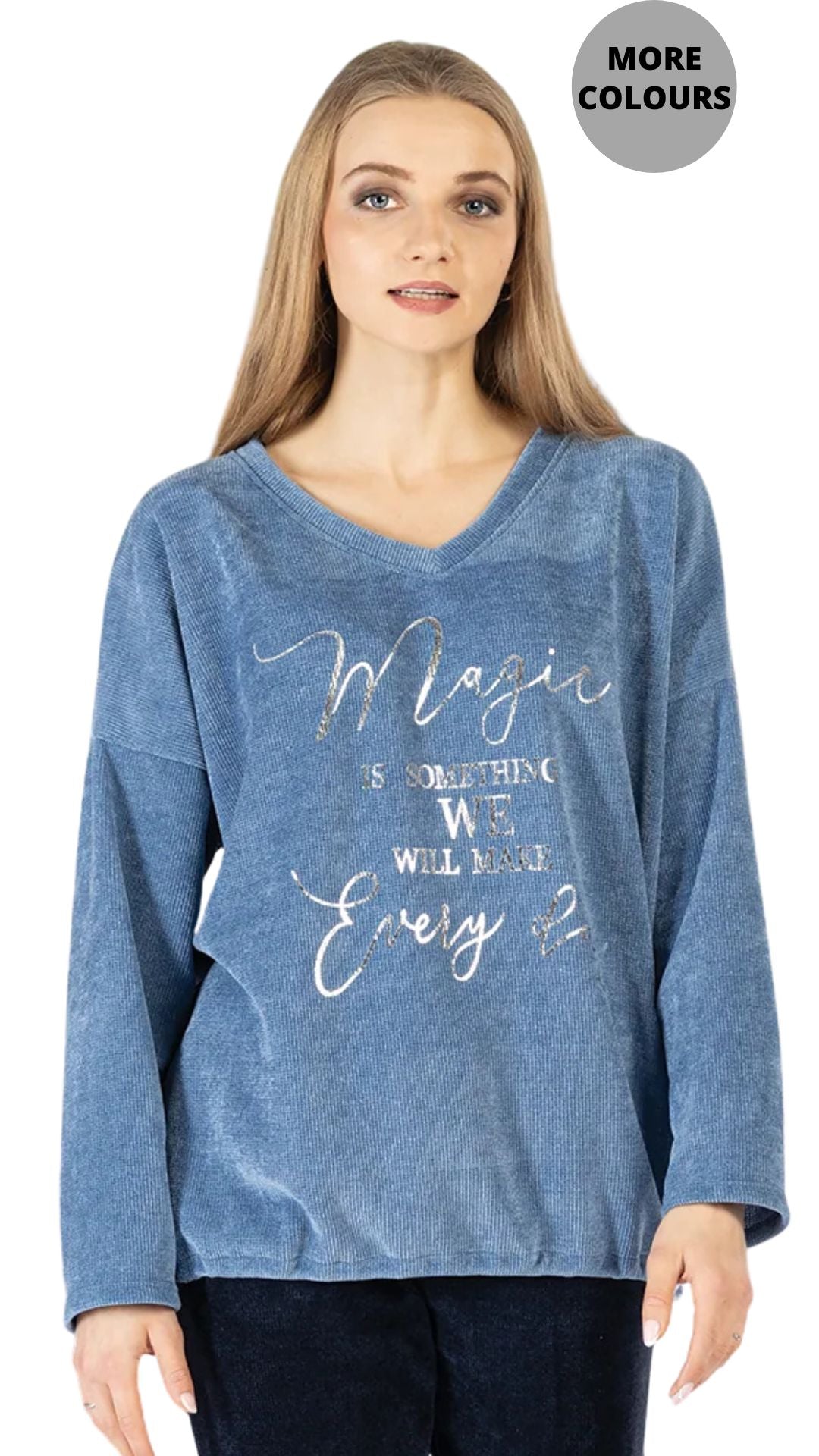 Magic Phrase Soft V-Neck Top. Style VARC8123