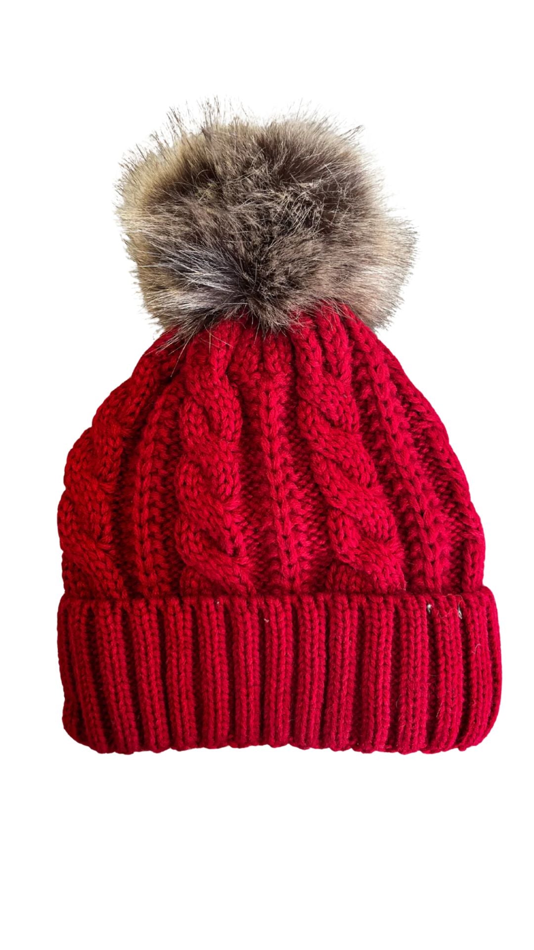 Bordeau Cable Knit Toque with Fleece Lining. Style ELWKAYLA8-BOR