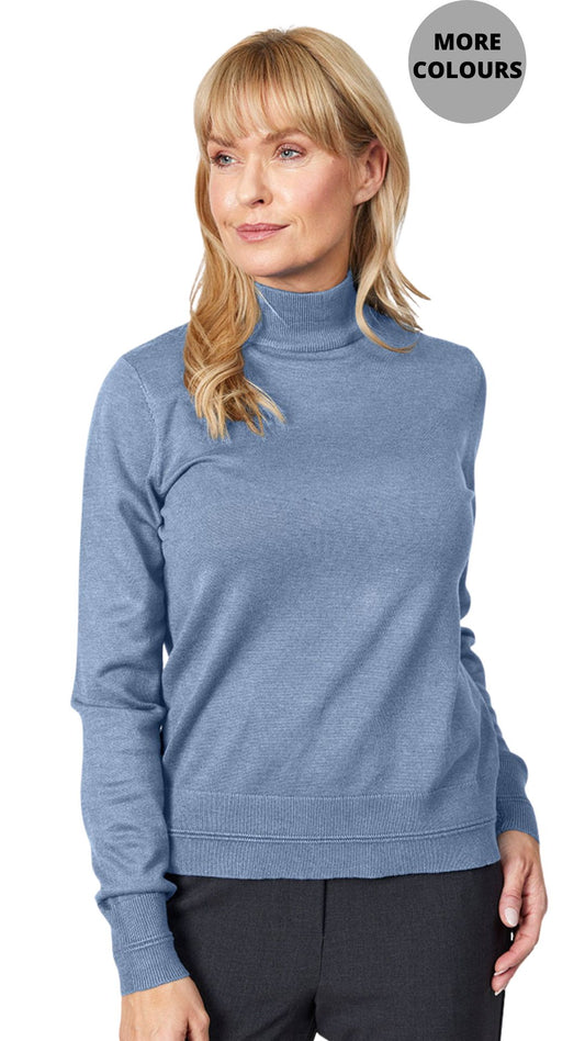 Solid Colour Ribbed Details Turtleneck Sweater. Style BTX214039