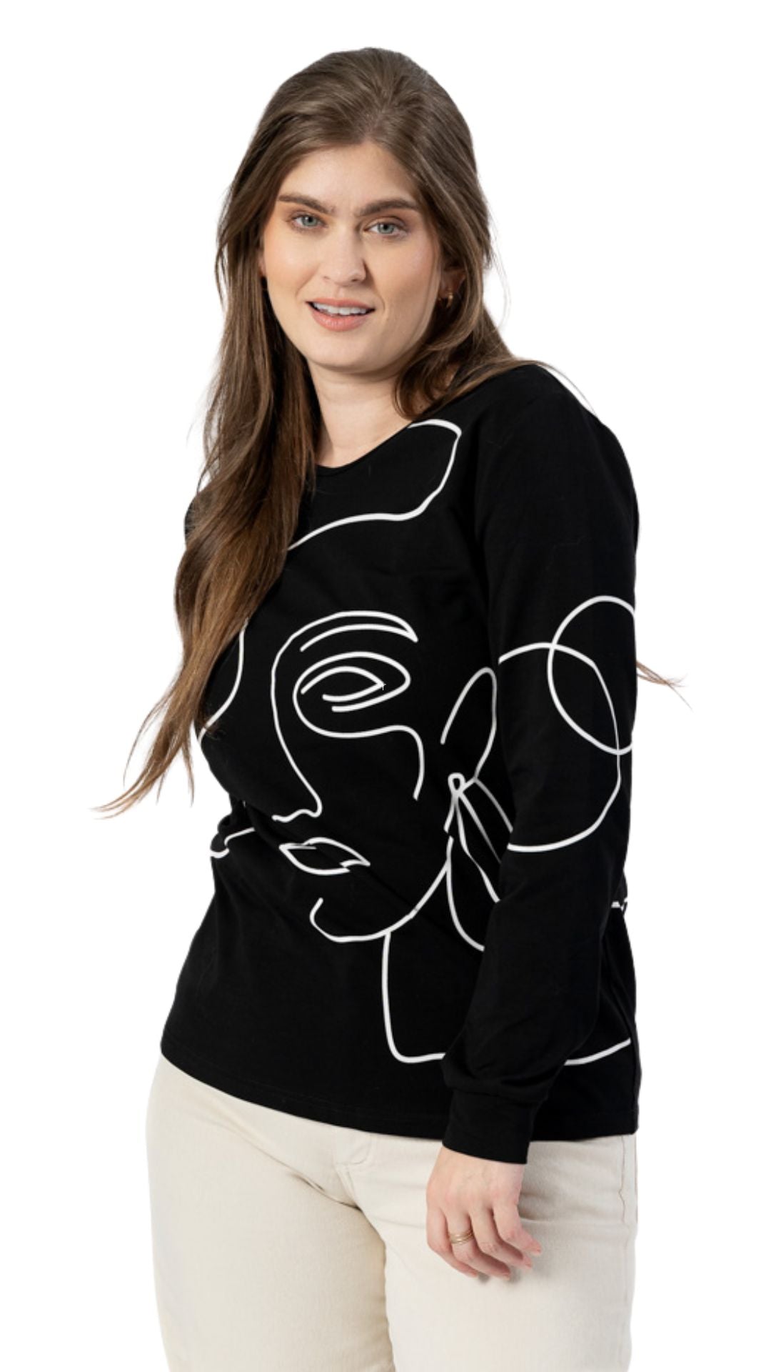 Abstract Faces Long Sleeve Top. Style FS253957