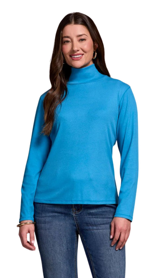 Long Sleeve Turtleneck Ribbed Top. Style TR2283O-8301