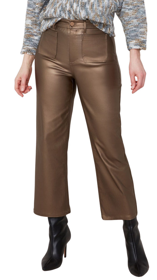 Metallic Wide Leg Cropped Pant. Style REN11037-E3054