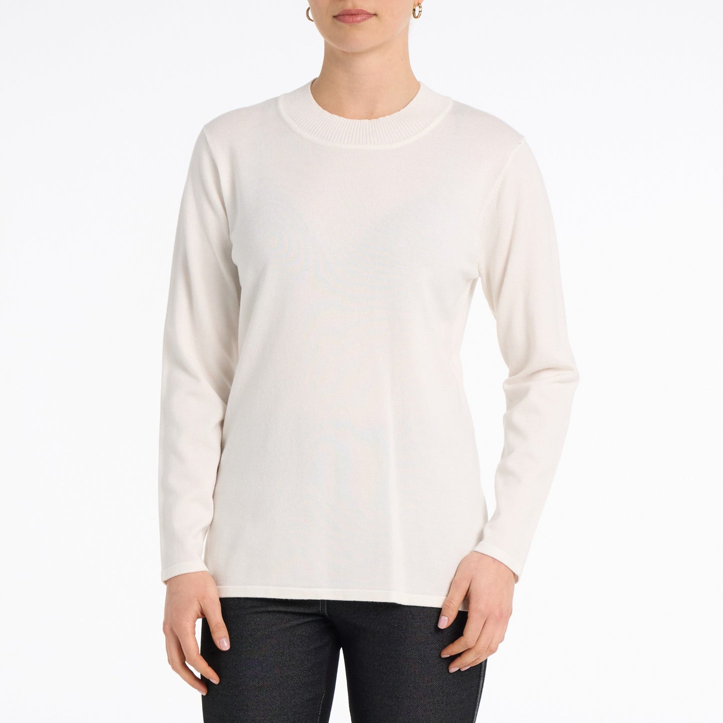Mock Neck Long Sleeve Lightweight Sweater. Style MILSV20