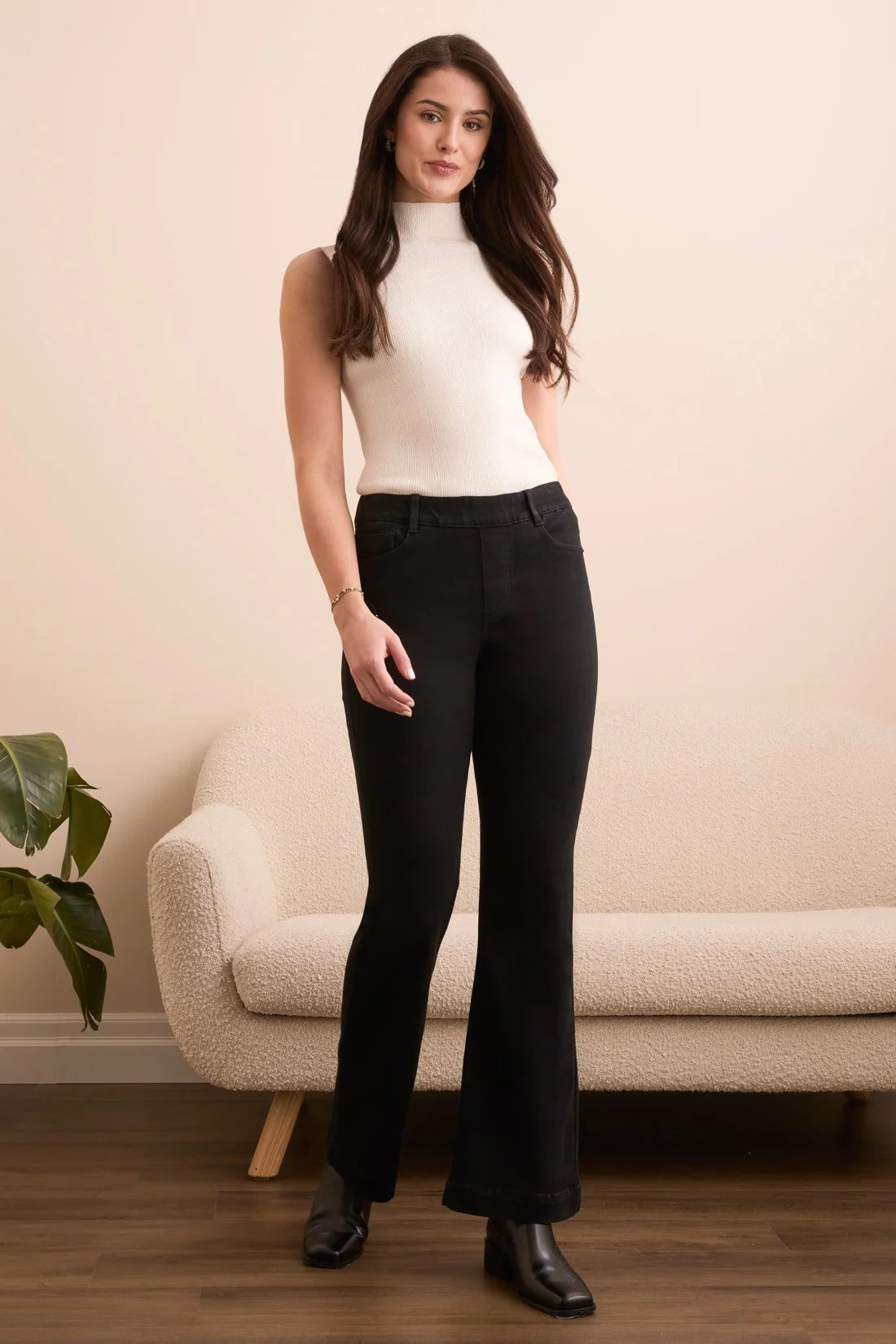 Audrey Pull-On Flare Elastic Waist Jean. Style TR5860O-5100