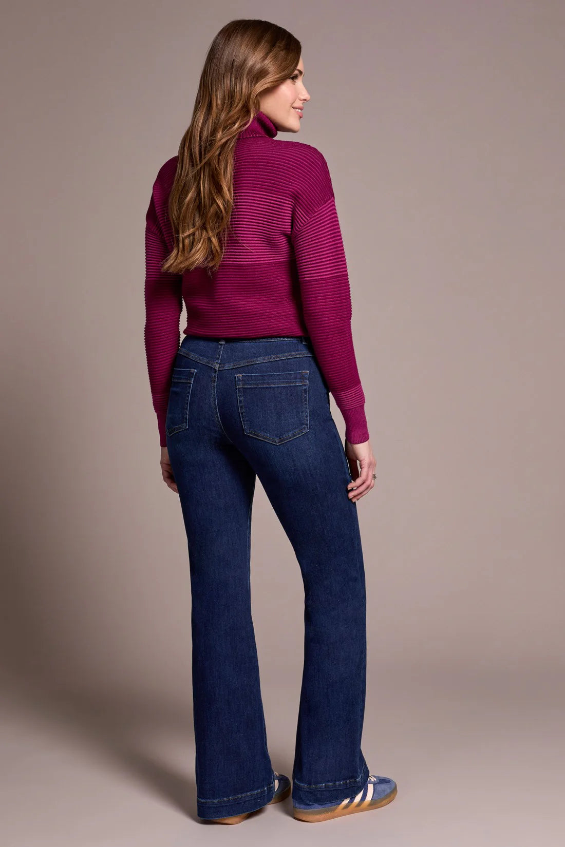 Audrey Pull-On Flare Elastic Waist Jean. Style TR5860O-5100