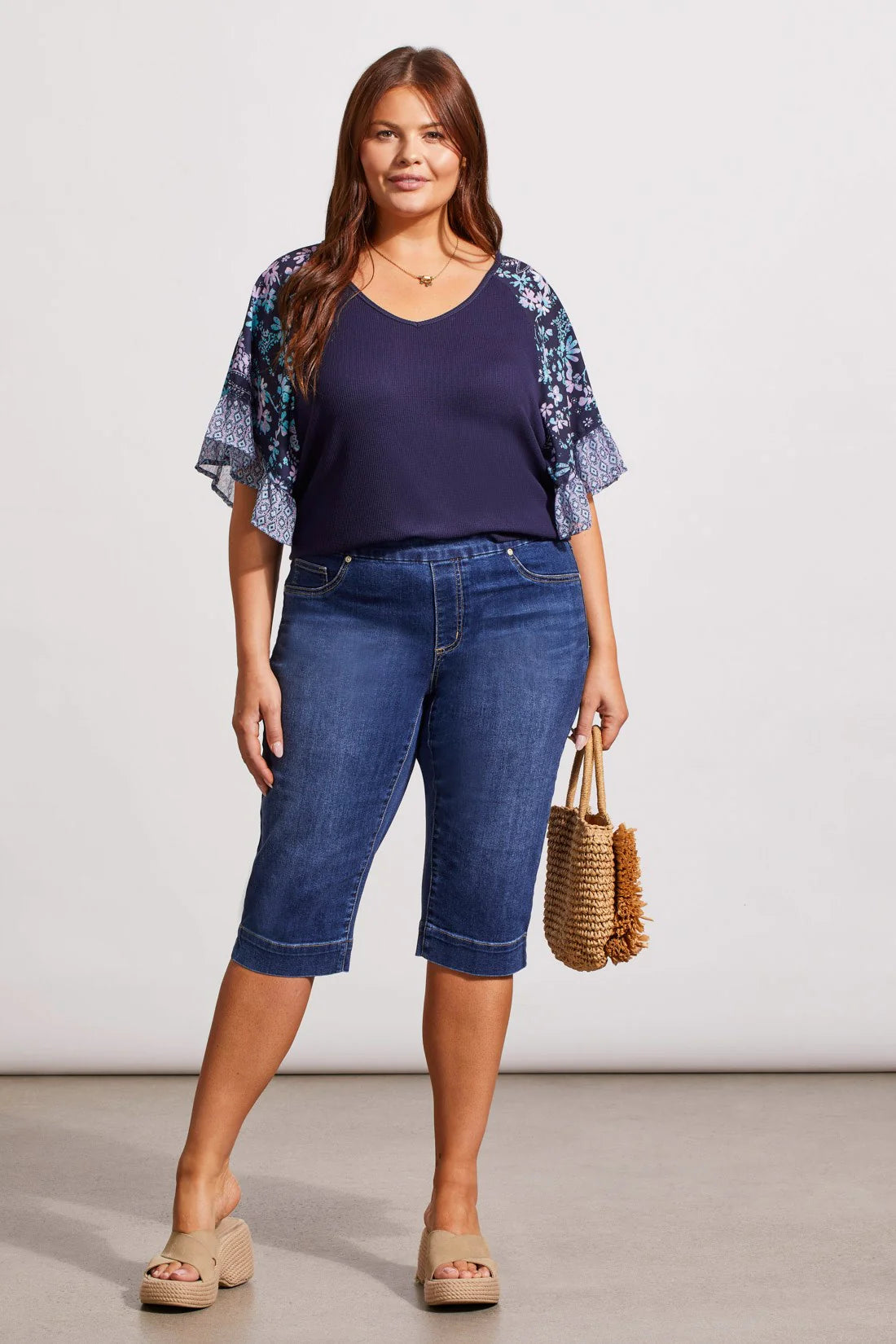 Size Inclusive Audrey Pull On Capri. Style TR7674V-2020
