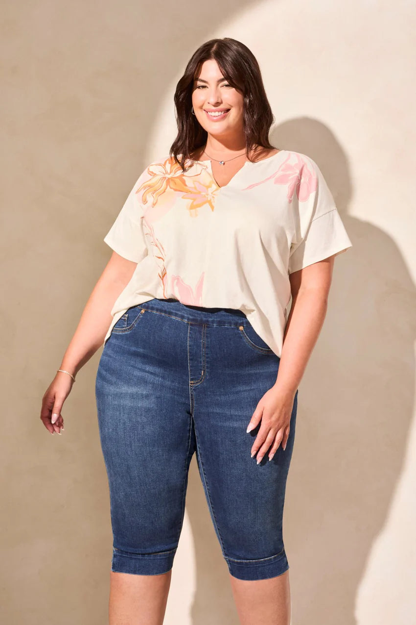 Size Inclusive Audrey Pull On Capri. Style TR7674V-2020