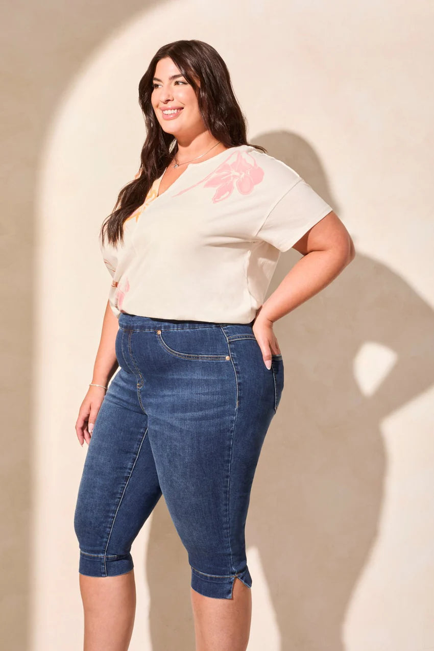 Size Inclusive Audrey Pull On Capri. Style TR7674V-2020