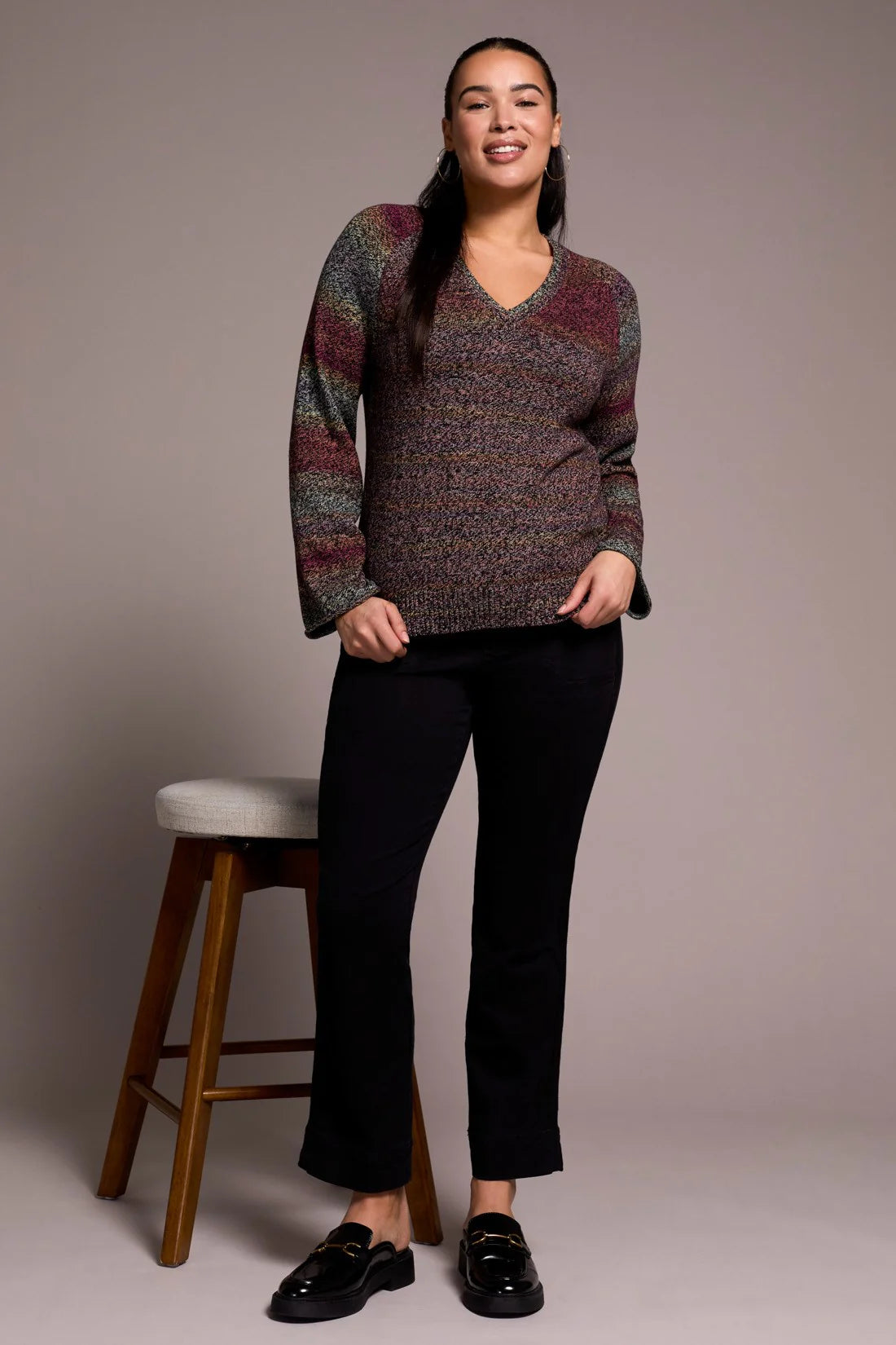 Combed Cotton V-Neck Sweater. Style TR2374O-576