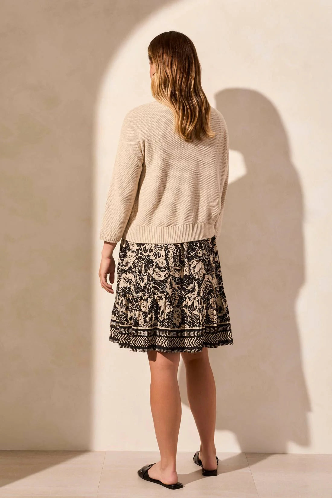 Cotton Curved-Hem Cocoon Cardigan. Style TR2205O-576
