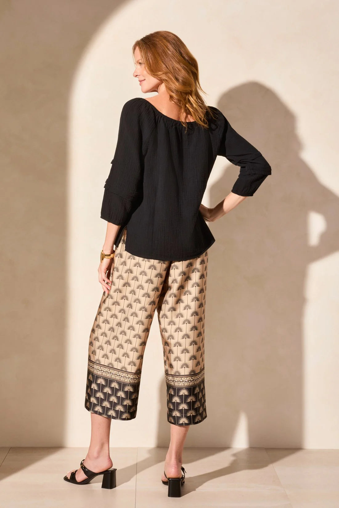 Cotton Gauze Off/On Shoulder Top. Style TR5728O-4555