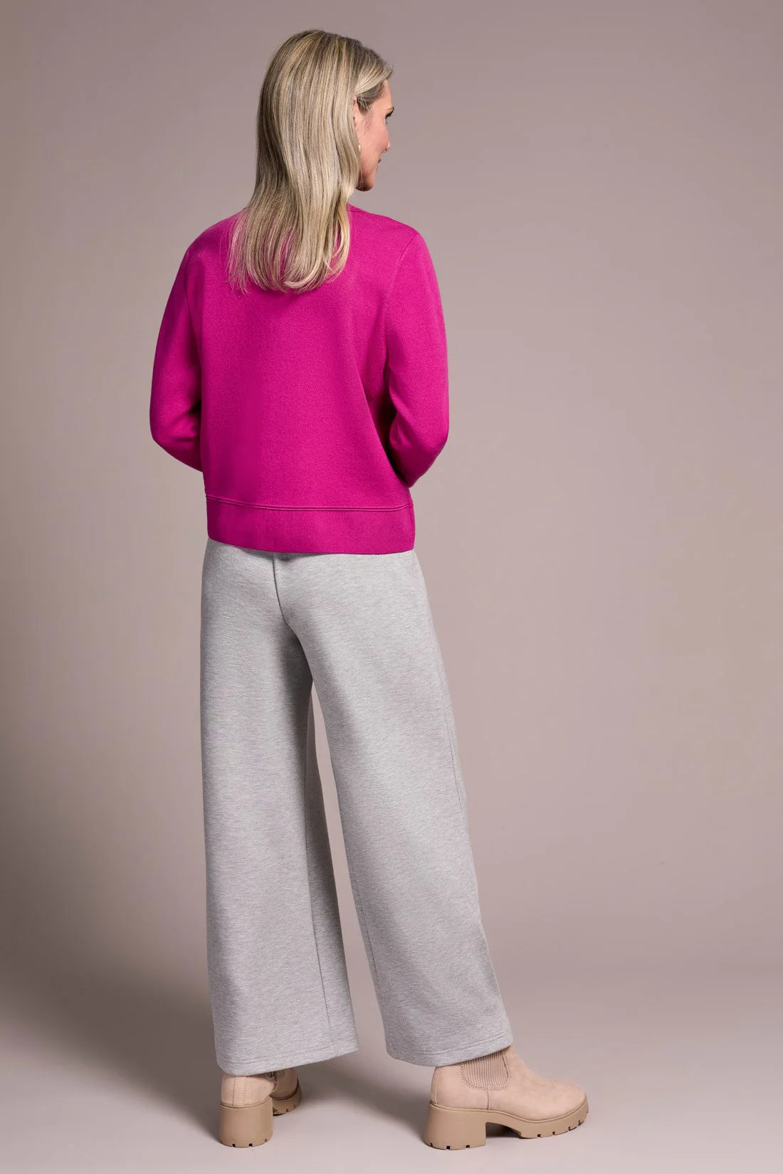 Double Knit Collared Cardigan. Style TR1930O-8030