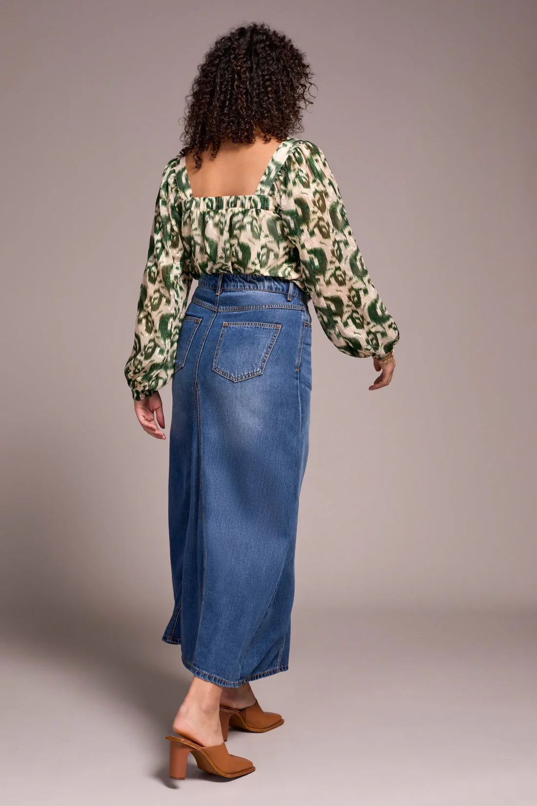 Flowy Long Denim Skirt. Style TR5936O-4390