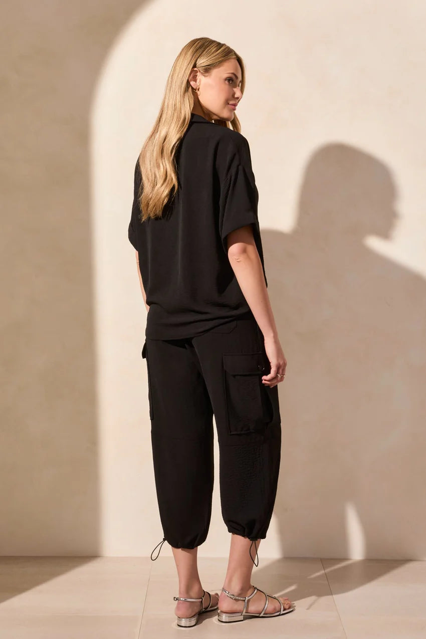 Lapel Collar Short Sleeve Top. Style TR5739O-4835