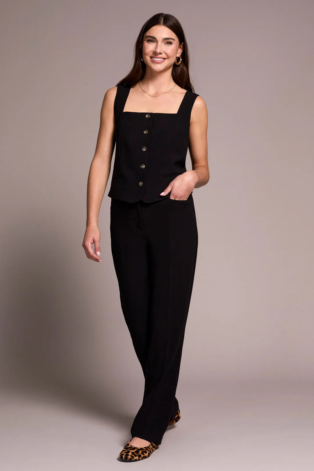 Classic Black Fly Front Trouser. Style TR2400O-8150