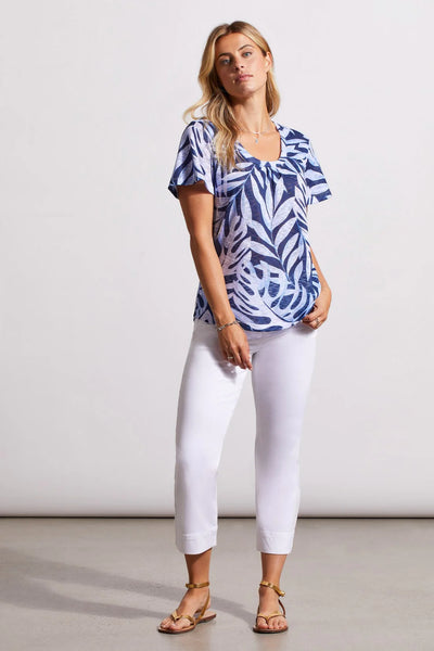 Printed Flutter Sleeve Top. Style TR4835O-3533