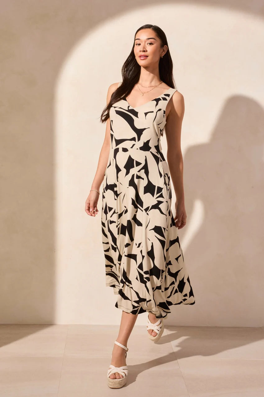 Sleeveless Printed High Low Midi Dress. Style TR1677O-3457