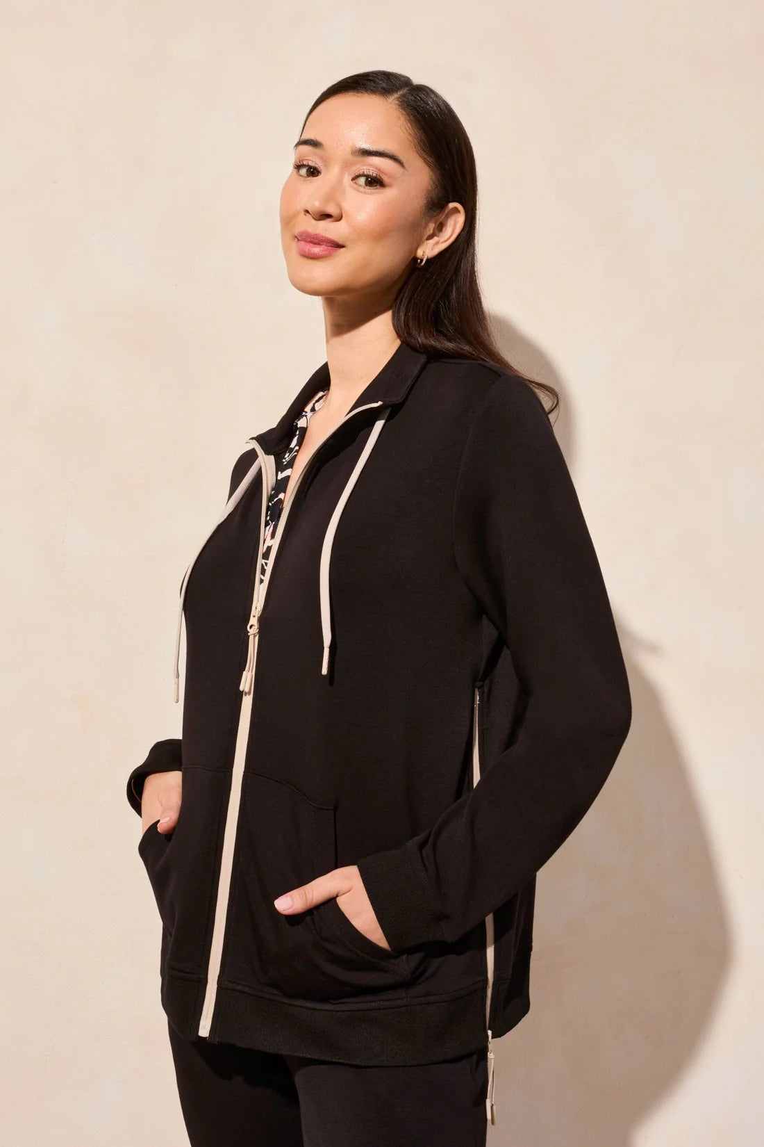 Techno Lux Textured Mock Neck Cardigan. Style TR2064O-3390